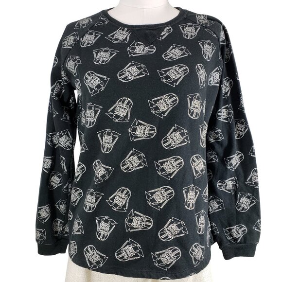 Star Wars Metallic Print Darth Vader Sweatshirt, Junior 11-13 Unisex - Picture 1 of 7